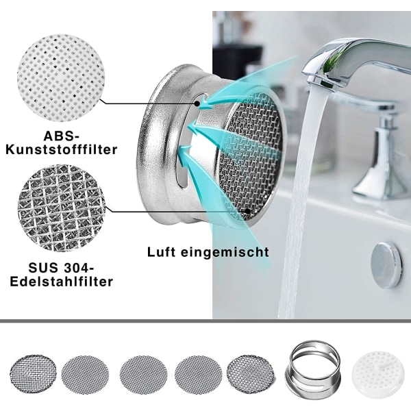 M24 Haneperlator, 6 stk. Vandsparehaneperlator med St