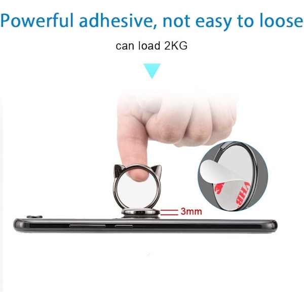 Katte Mobiltelefon, 360 Graders Rotation Telefon Ring Holder Smartphone Telefon Ring Universal Comp