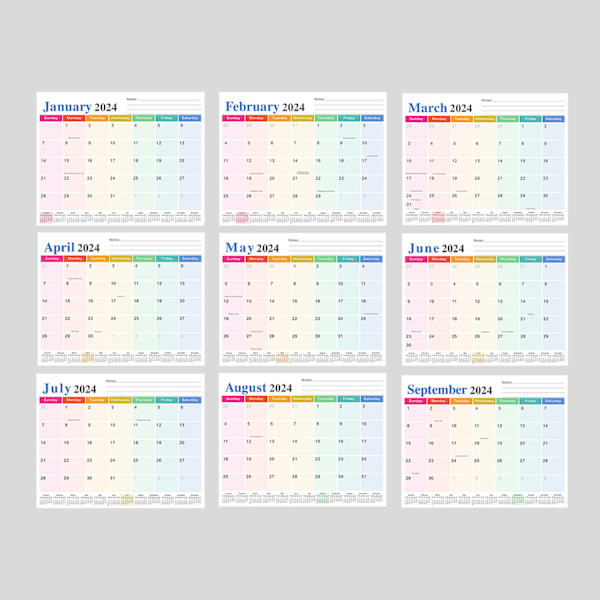 Väggkalender 2024 Magnetisk Absorption Kylskåpsdekal Kalender