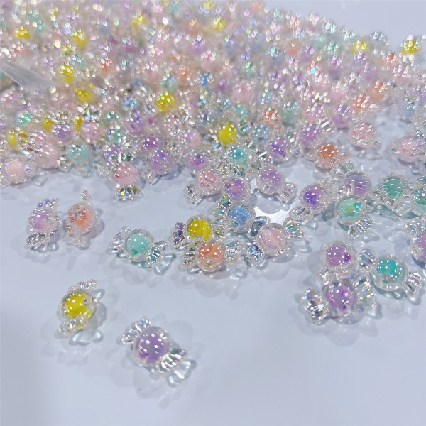 150 värillistä karkkihelmeä itsetehtyjä hiuskoristehelmiä