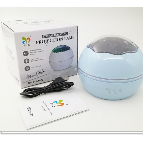 Liten ball stjernehimmel lampe fargerik roterende stjerne måne proje