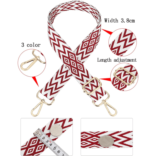 Justerbar 80-140 cm håndstrop (rød og hvid) lanyard taske håndtag