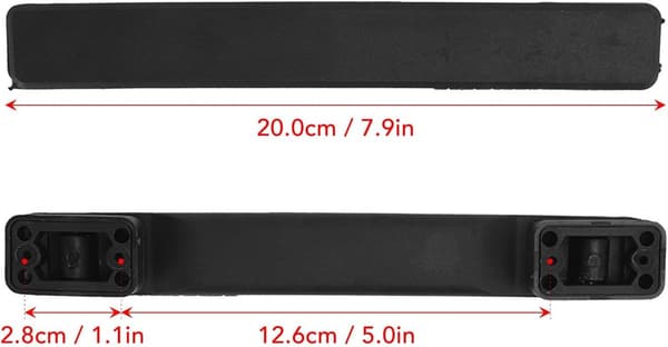 Matkalaukun kahva - 20 cm - 1 kpl - musta