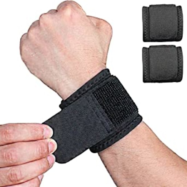 2-pack (svart) handledsstöd Justerbara handledsstöd handledsremmar