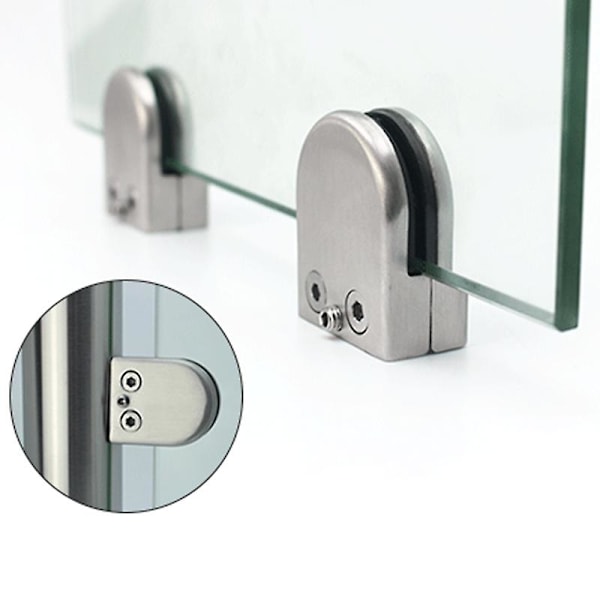 Glasklämmor 4 Rostfritt Stål Glasklämmor Justerbar Glasfäste för Balustrad (15-20mm)