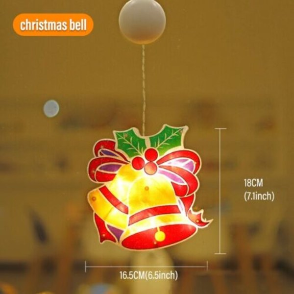 Julevindue hængende LED lys Xmas Ornament Sugekop