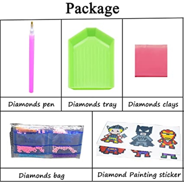 9 st DIY Diamantmålning Kits för Barn Diamant Kits Måla av Nu