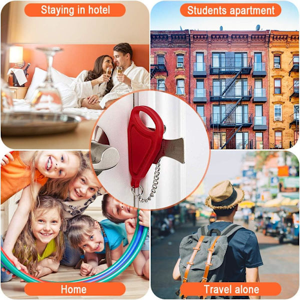 Bærbar dørvakt 2 stk. Reisevakt Sikkerhetsvakt for hotell S