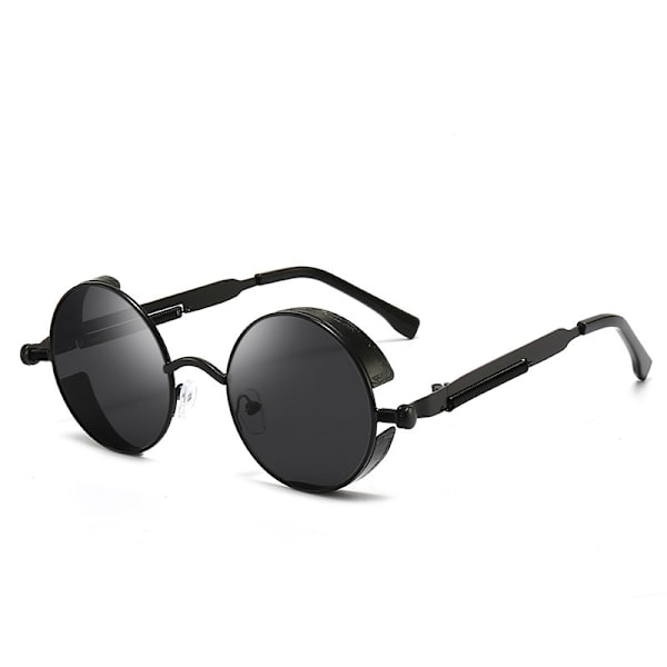 Polaroidit pyöreät retro metalliset aurinkolasit Steampunk-kehykset miehille ja naisille unisex UV400-suojalla