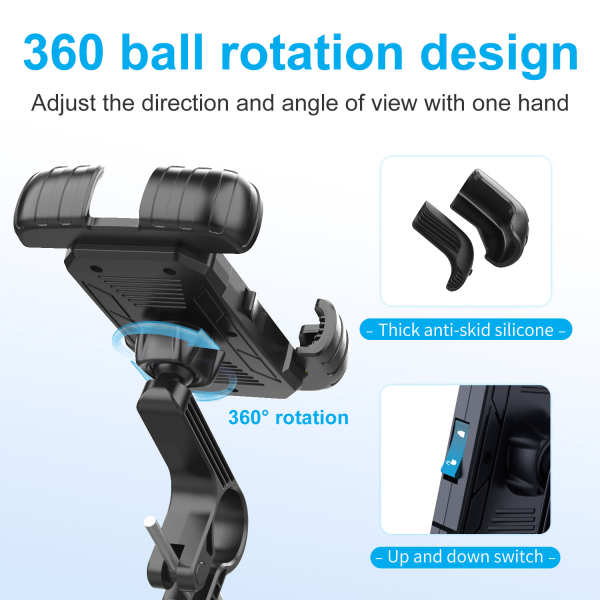 Roterende sykkeltelefonholder, [Enhåndsbetjening] Anti-Vibratio