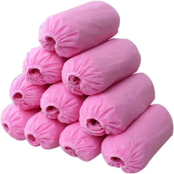 100 stk (rosa) engangs sko overtrekk oversko, engangs non-woven stoff