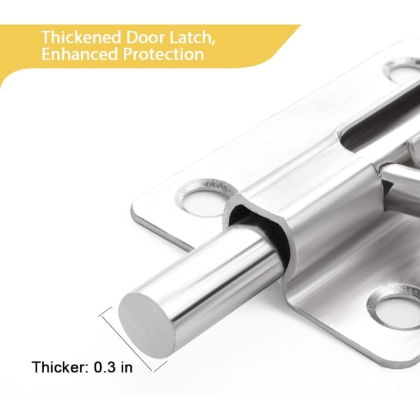 Oven turvallisuus liukusalvan lukko, 2-pakkainen avaimeton oven lukko, 3014  | Fyndiq