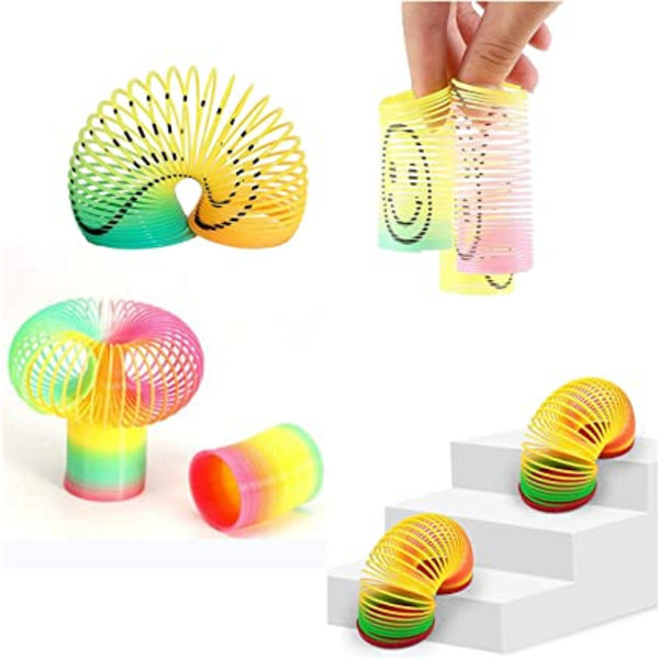 24 st Mini Rainbow Plastfjäderleksaker (Färgglada)