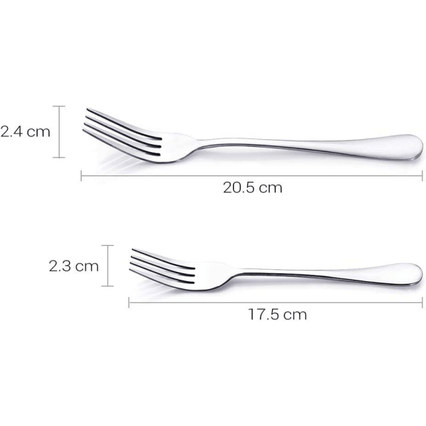 20,5 cm rustfritt stålgaffel for biff, kjøtt, salat, tåler oppvaskmaskin