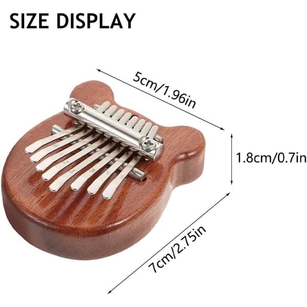 1 stk. (træbjørn) 8-nøgle kalimba, limba, børneinstrument