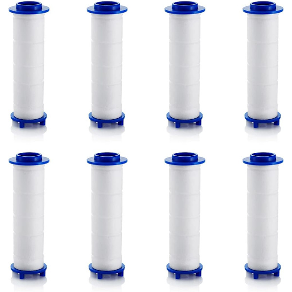 9,5 cm 8-pack PP-bomullsfilter, turbo-duschhuvudfilter