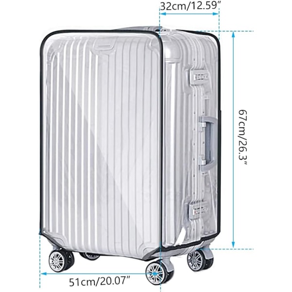 28 Inch Large Luggage Cover Transparent PVC Thicken Dustproof Lug