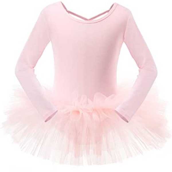 Flickor Balett Tutu Klänning Bomull Dans Leotard med Kjolen Kort S