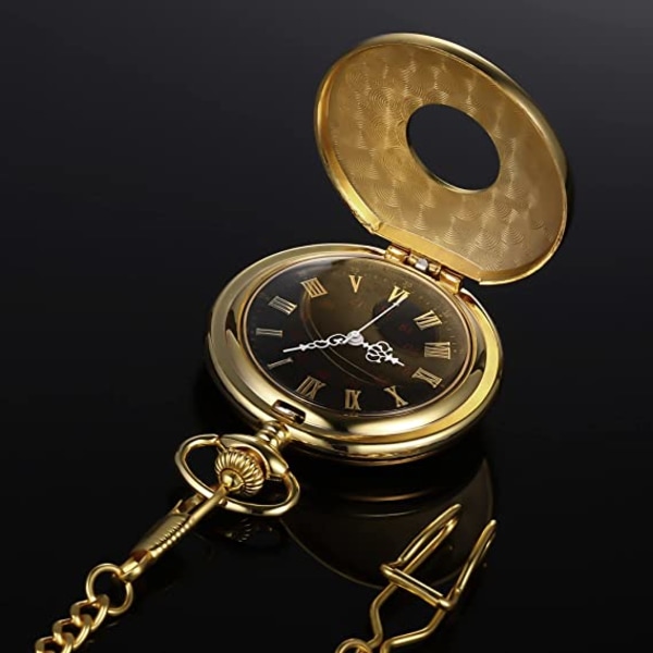 Vintage kultainen teräksinen miesten watch ketjulla