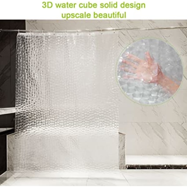 Bruseforhæng 180*180 Semitransparent 3D Water Cube Design Bad