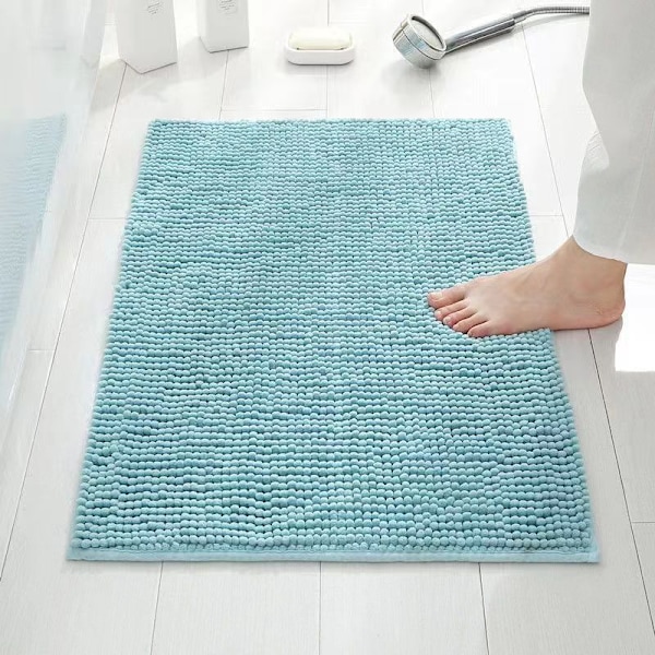 40x60 cm (Lyseblå) Bademåtte Skridsikker Absorberende Badeværelsesmåtte light blue