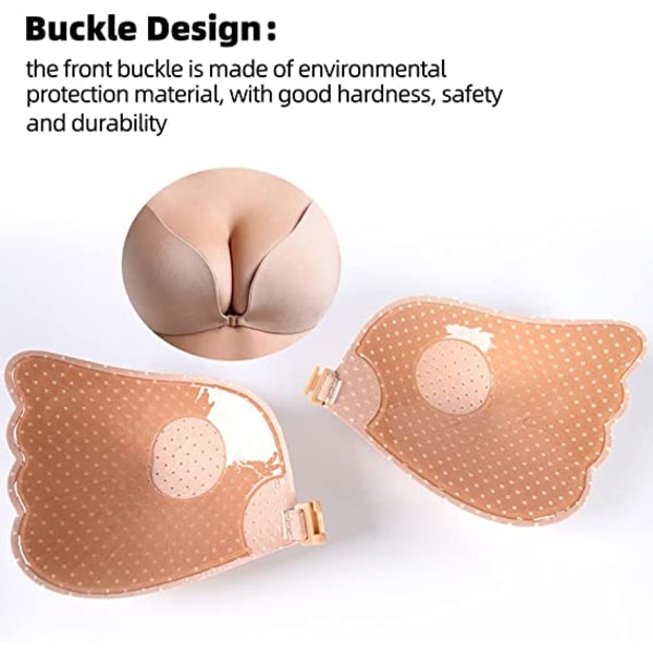 2 par A av självhäftande behå, silikon strapless behå, klisterbehå, S