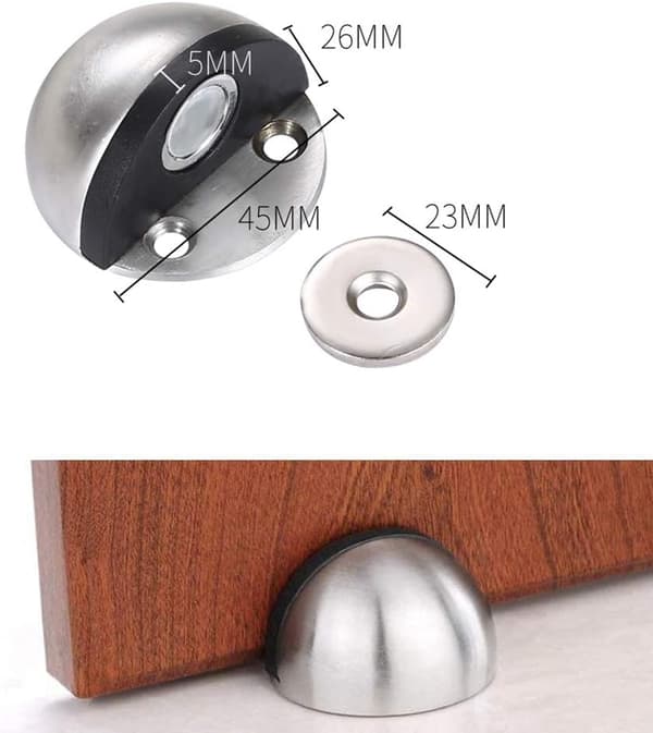 Magnetisk Dørstopper, 4 Stykker Rustfrit Stål Gulv Dørstopper, Flo