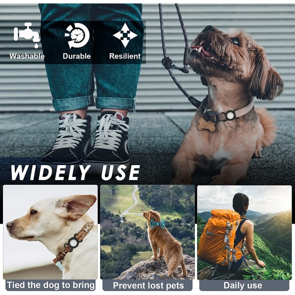 Airtag-hundehalsbånd, silikoneetui til GPS-locator, beskyttelsesdæksel