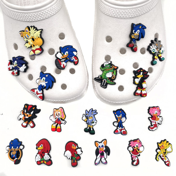 Shoe Charms 20stk Sonic hedgehog Sonic Hole sko skoknapper så