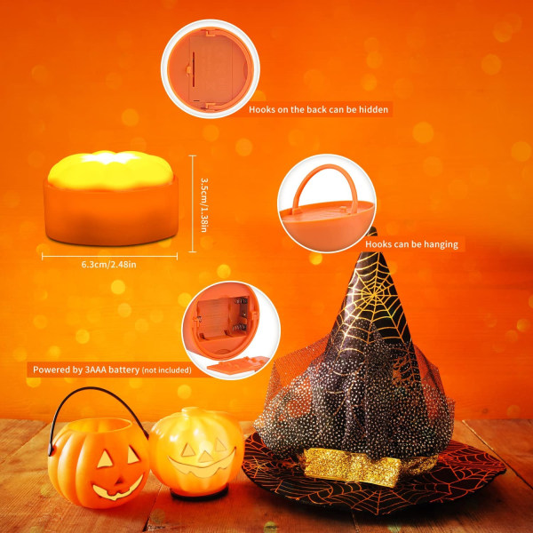 Halloween-kurpitsavalot kaukosäätimellä ja ajastimella LED-värimuutoksella