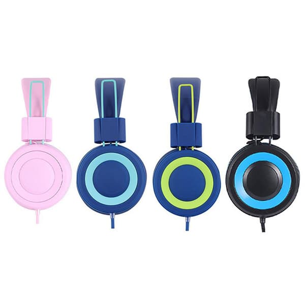 Hodetelefoner for barn - Foldbare stereo, tanglefrie, 3,5 mm jack, kablet