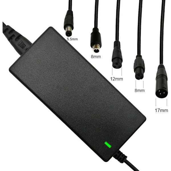 Elektrisk Scooter Oplader - 36V/42V 2A Universal Oplader - Med 5 Batteri Oplader Konnektorer