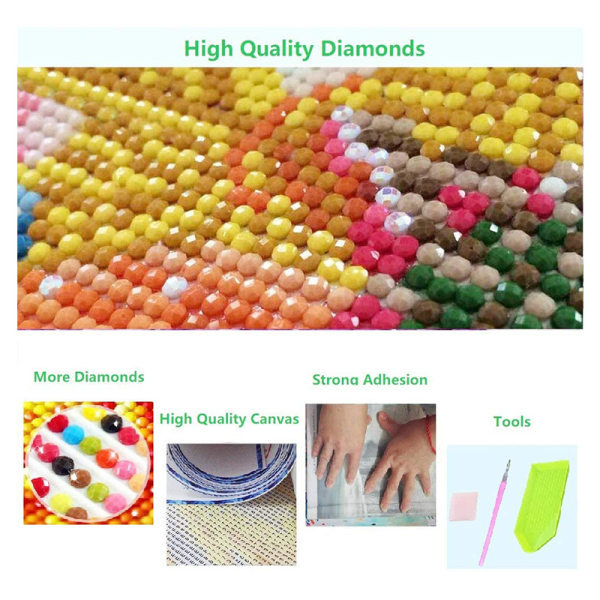 5D Diamantmålning, Exklusive ram (Eiffeltornet) 40cm*30cm 5D Diam