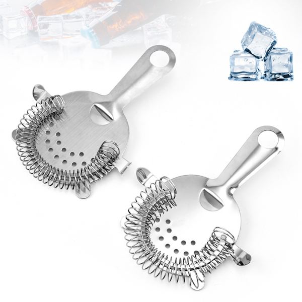 2-delt cocktailfilter, spiss rustfritt stål stangfilter
