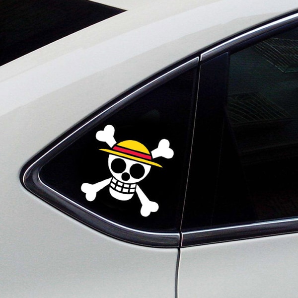 2 kpl Luffy Straw Hat Pirate Decal Vinyylitarra 4,7" x 4,7" Auto