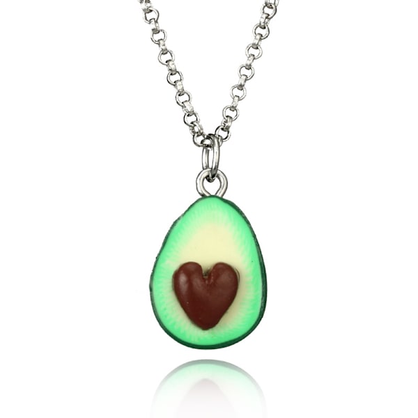 2 stk BFF Avocado Grønn Hjerte Halskjede for Par, Vennskap