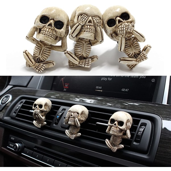 Auton tuuletusklipsi Evil Skull Trio Statue Evil Skull Statue Auto