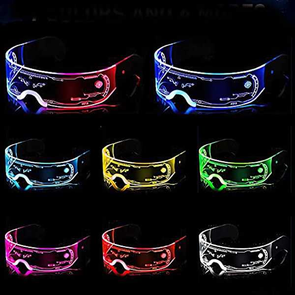 LED-valolasi 7 väriä Led-lasi Cyberpunk Neon -lasi