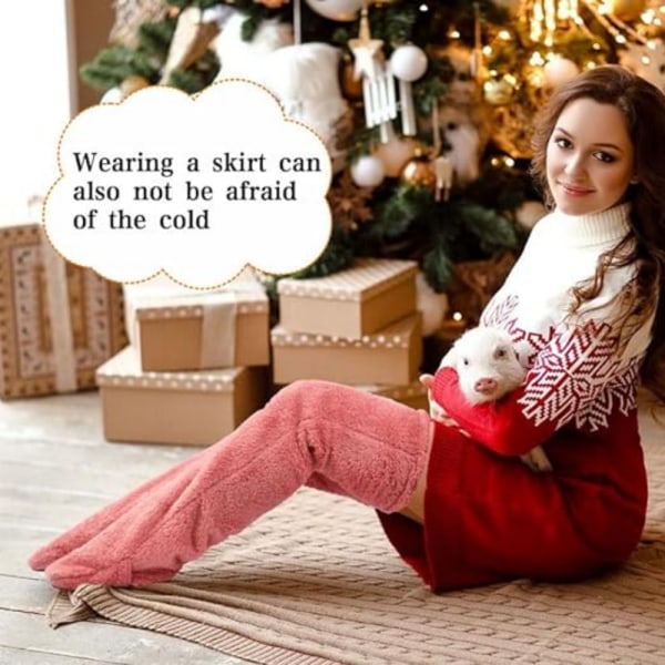 Thermal fleece -sukat naisille - vaaleanpunainen, jalkojen lämmittimet, söpö pehmo Bi