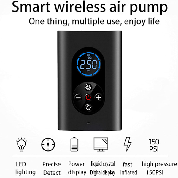 Bärbar luftkompressor elektrisk luftpump 4000Mah 150Psi Portabl