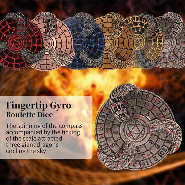 7 i 1 Fingertopp Gyro Roulette DND Tärningar (Blod)