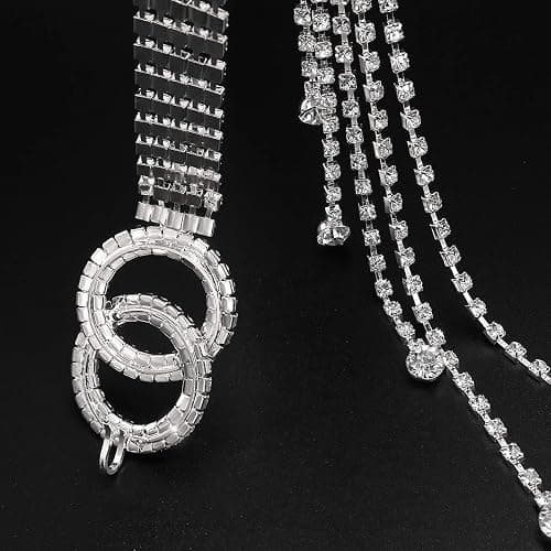 Krystalkæde Bælte Rhinestone Taljekæde til Kvinder O-Ring Kæde