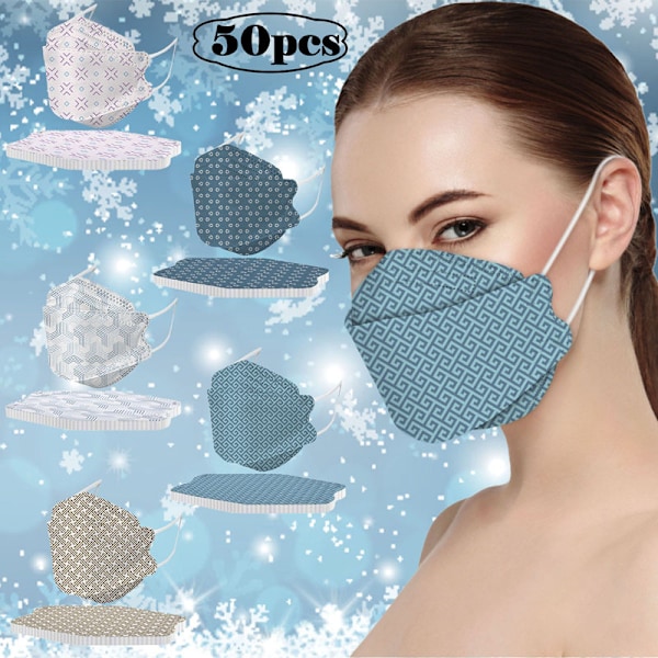 50 kappaleen kf94 geometrinen kuviopainettu maski 3D kolmiulotteinen