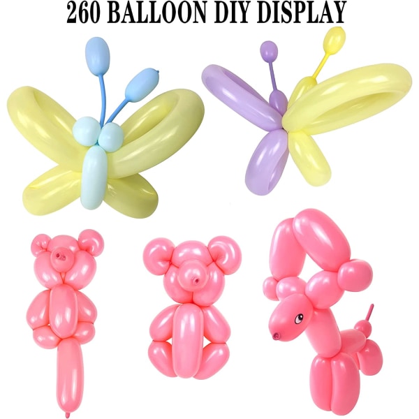 100 pakke ballonger, Premium lange ballonger Latex vridende ballonger