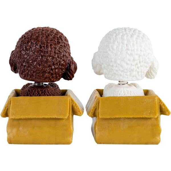 2 stk. Rystende Hoved Hunde Dekoration Bobble-Head Legetøj til Bil Interiør Da