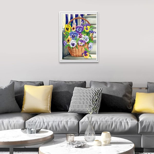 30 × 40cm DIY stil3 Diamantmålning, 5d Diamantmålningssatser Full Borr, Blommålning Strassbroderibilder Korsstygnskonst Hantverk för Nybörjare Hemväggsdekor