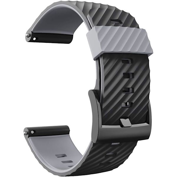 Sort og grå silikone rem til Suunto 7/9/9 Baro/
