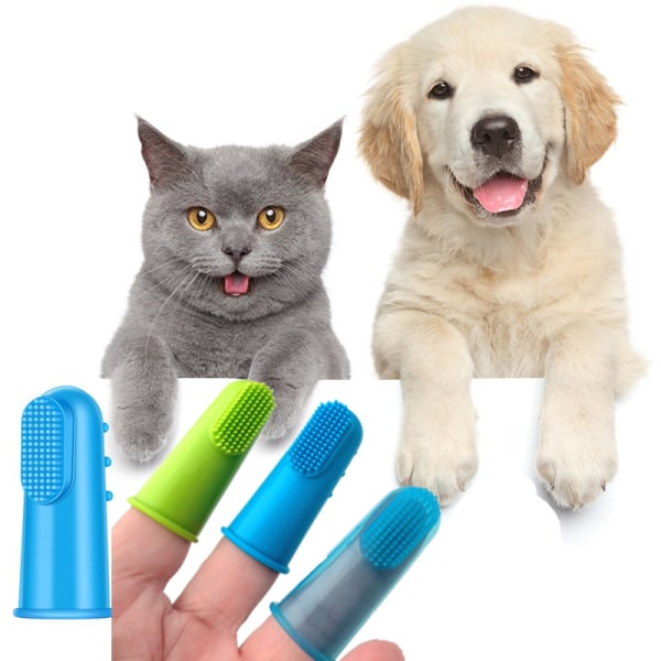 8 pakkaus koiran hammasharja, 360º vihreä silikonihammasharja hampaille