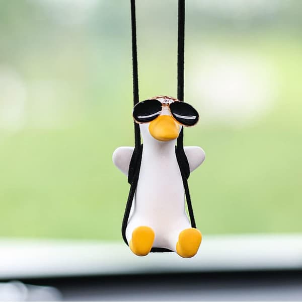 2 kpl Super Cute Swing Duck Mirror Hanging Car Interior Accessor