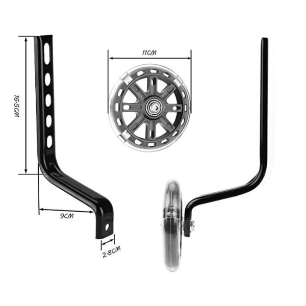 Treningshjul flash mute hjul sykkel stabilisator montert sett
